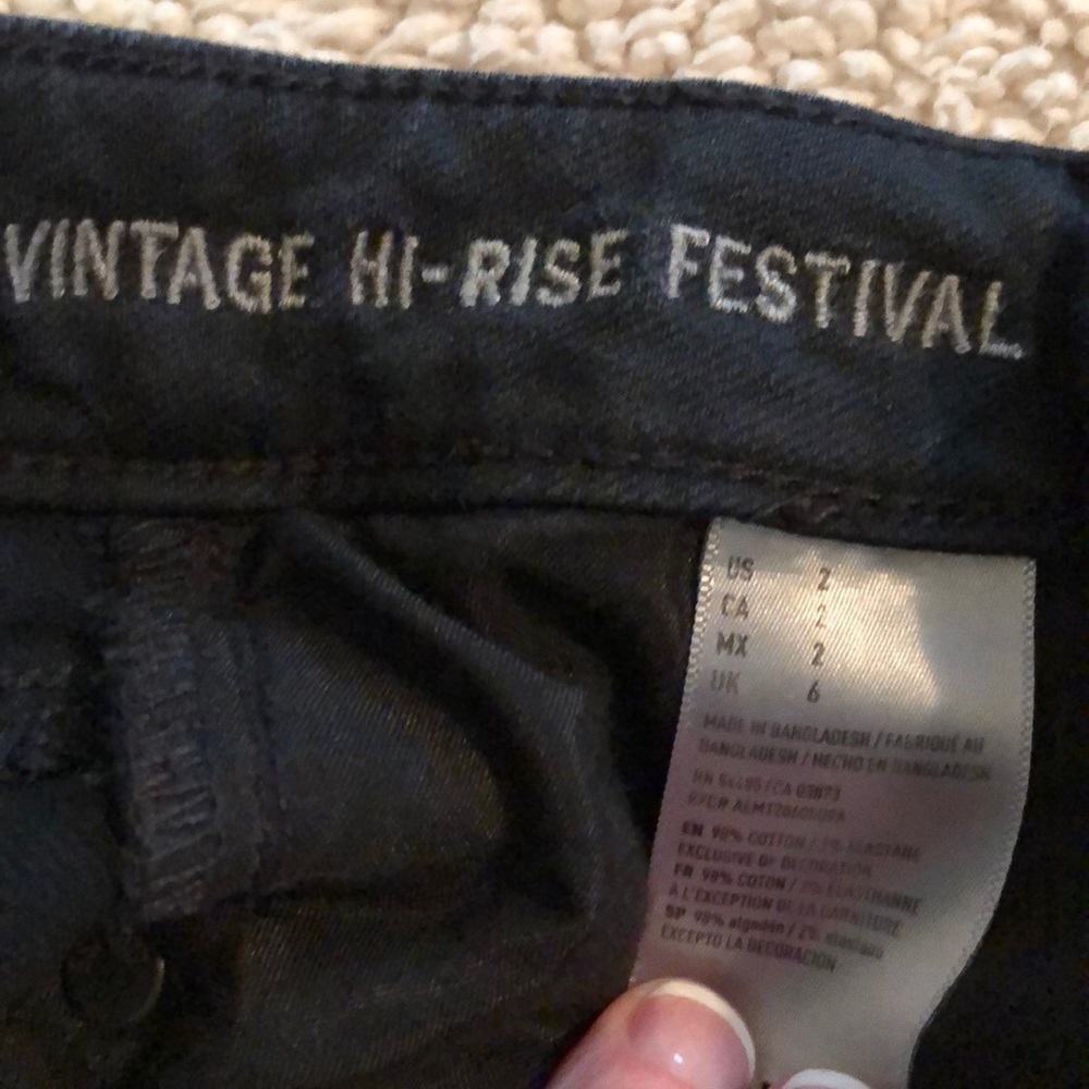 American eagle black distressed jean shorts - Picture 3 of 3